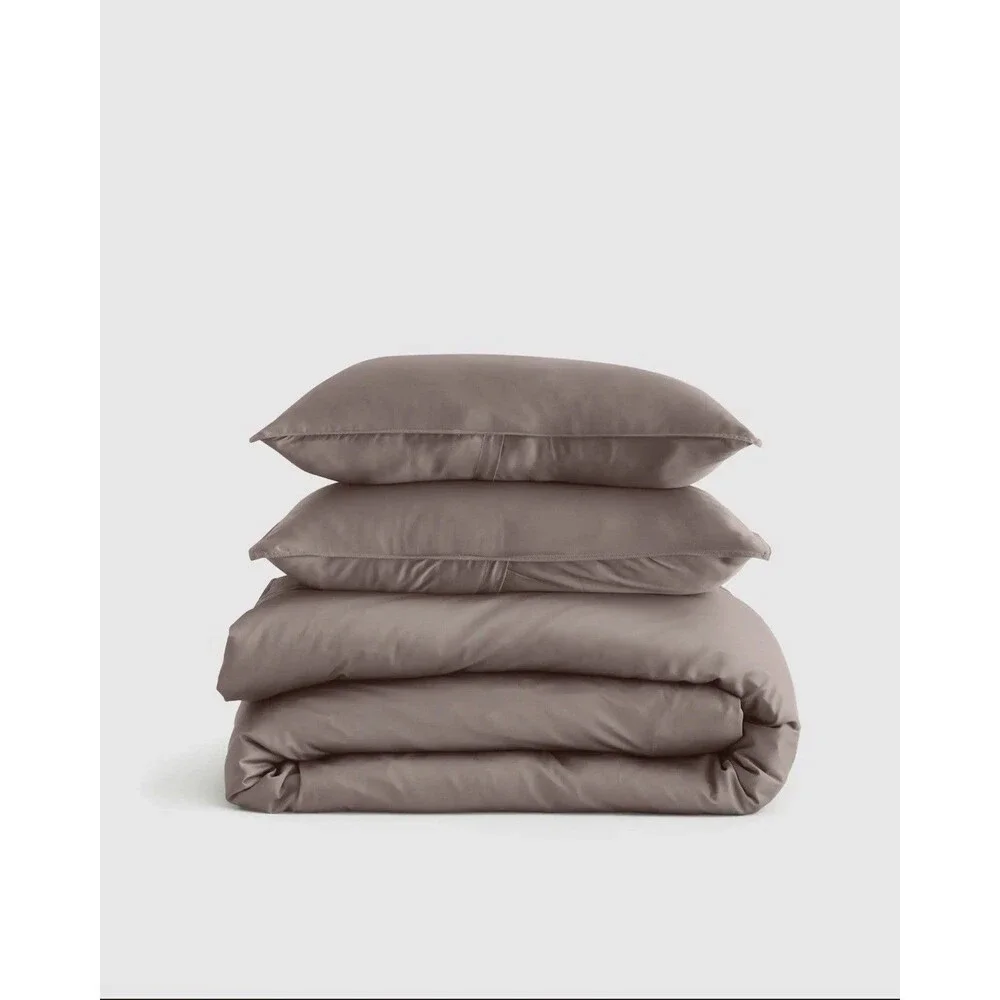 NEW QUINCE BAMBOO DUVET COVER SET KING CAL KING STONE 100% ORGANIC Hard To Find